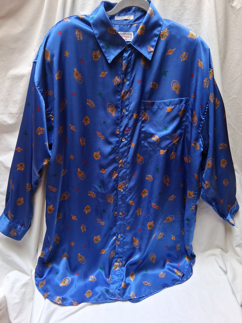 2 Pc. Set Vintage Hathaway Royal Blue Dressy Shirt & Pants